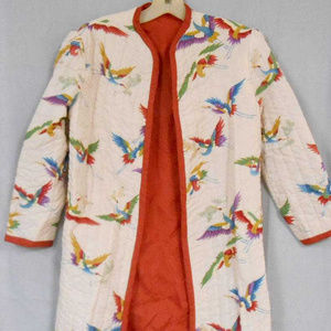Chinoiserie Quilted Jacket Coat Asian Phoenix Art